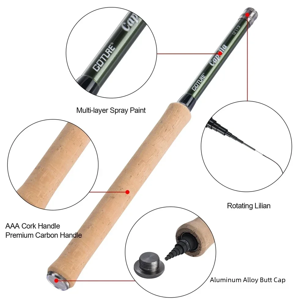 Goture 12FT Classical Tenkara  - đánh giá và giá Fishing Rod Carbon Fiber